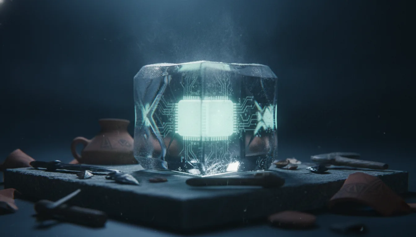 El cubo CUBIQ expuesto como pieza arqueológica
